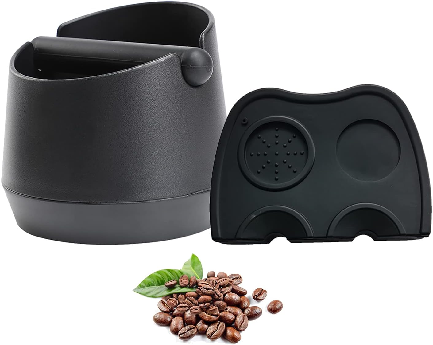 Espresso Knock Box and Espresso Tamper Mat,5.8 Inch Large & Compact