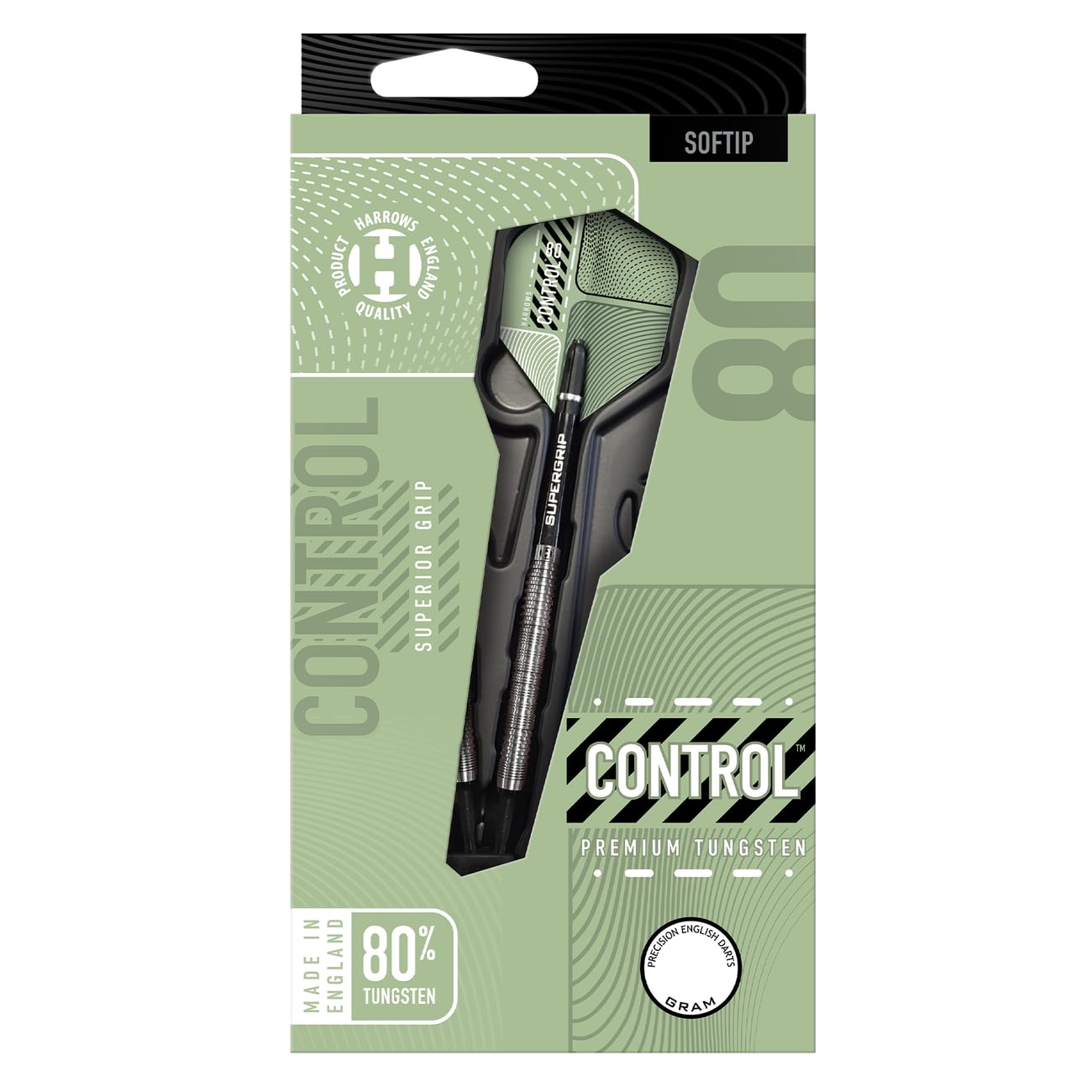 Fléchettes Harrows Control Parallel 80% Tungstène – 18g, Pointe Nylon, Grip Renforcé, Lot De 3