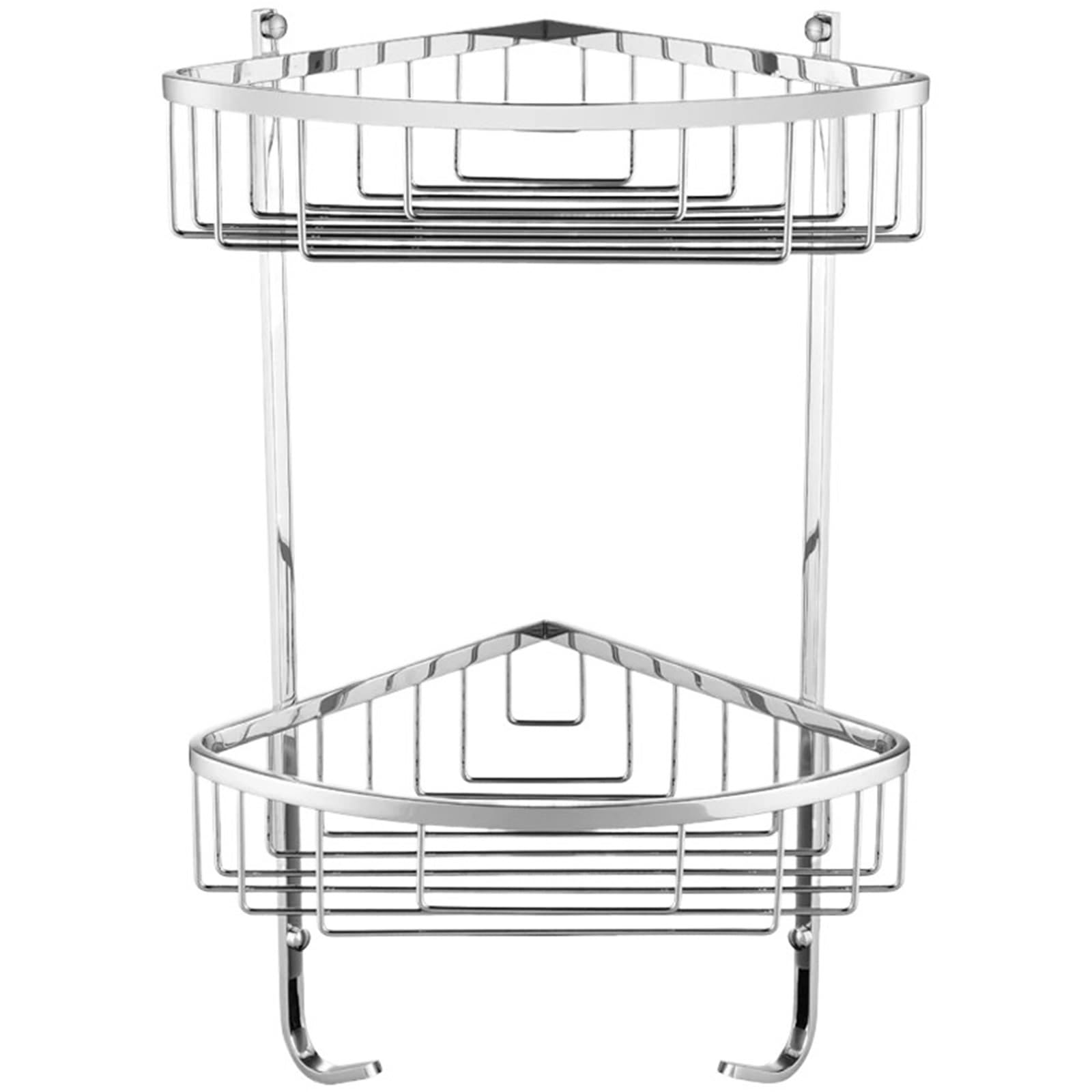 OUQSTN Corner Shower Caddy Bathroom Organizer Shelf Wall Mounted Storage Rack Shampoo Holder Gold Chrome Chrome Bilayer