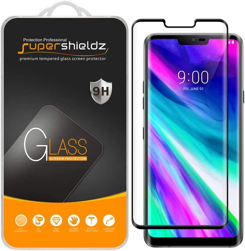 (2 Pack) Designed for LG G8 ThinQ Tempered Glass Screen Protector, (Full Cover) (3D Curved Glass) Anti Scratch, Bubble Free (Black)