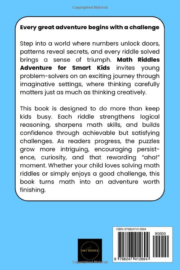 Math Riddles Adventure for Smart Kids: 100 Fun Large Print Logic Puzzles & Brain Teasers for Kids Ages 8–10, STEM Math Activities with Answers and Clear Explanations image 3