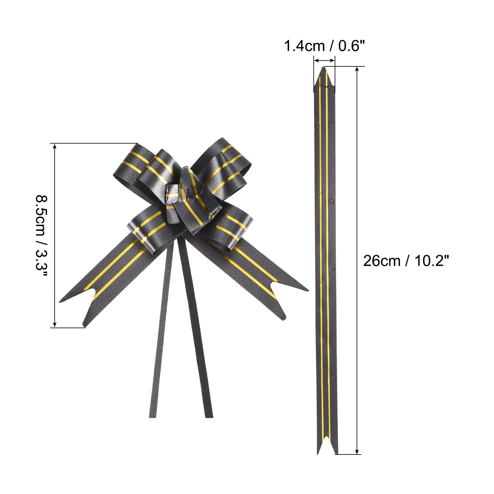 PATIKIL 3,3 Pulgadas Tirar Lazos, 100uds Regalo Envoltura Tira Lazo Corazón  Patrón Cestas Presente Lazos, image size:1600x1600