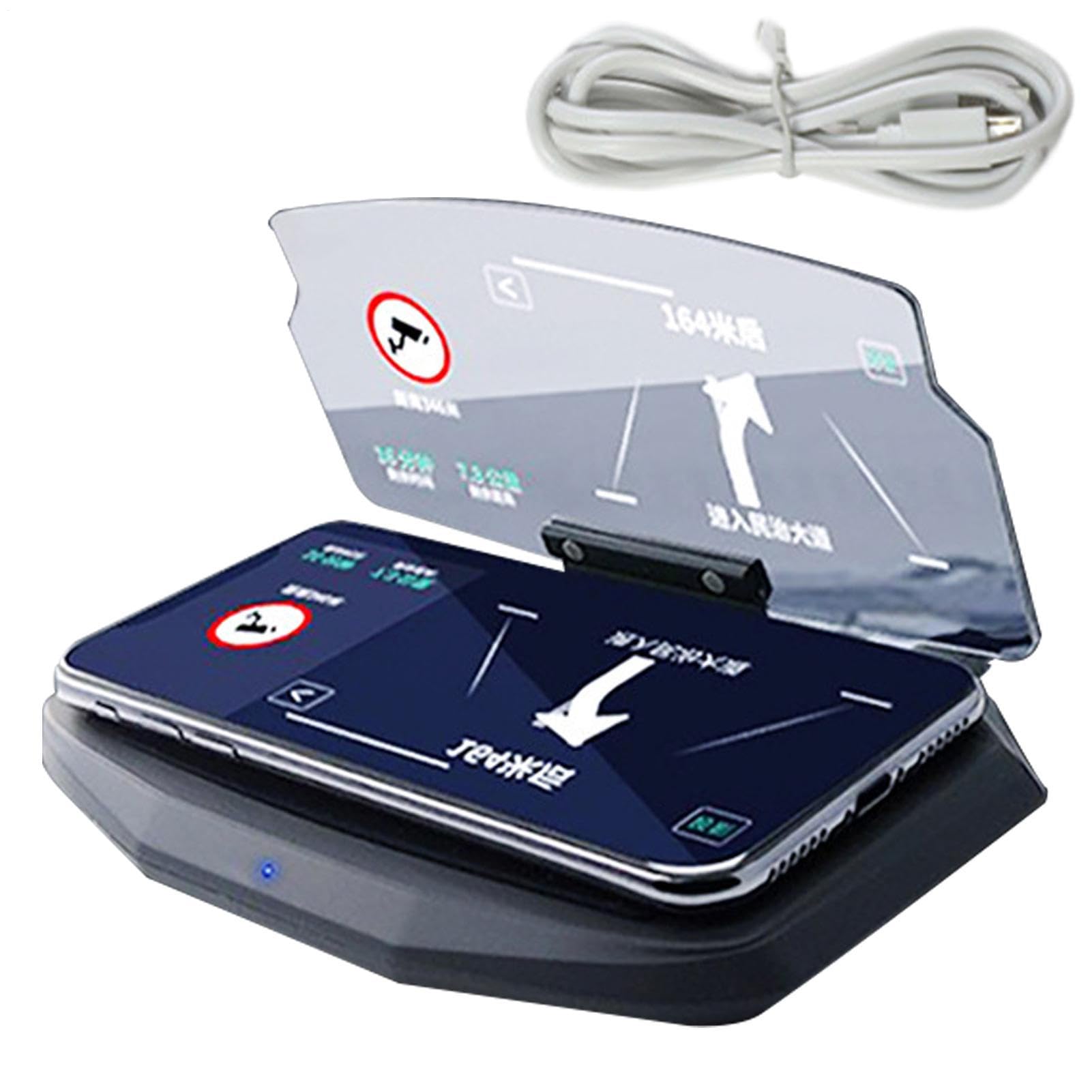 Écran HUD De Voiture – Projecteur De Pare-brise De 7,87 Pouces | Affichage Tête Haute ABS De 20 Cm - Dispositif De Projection De Pare-brise, Écran De Tableau De Bord Portable Alimenté Par USB Indiquan