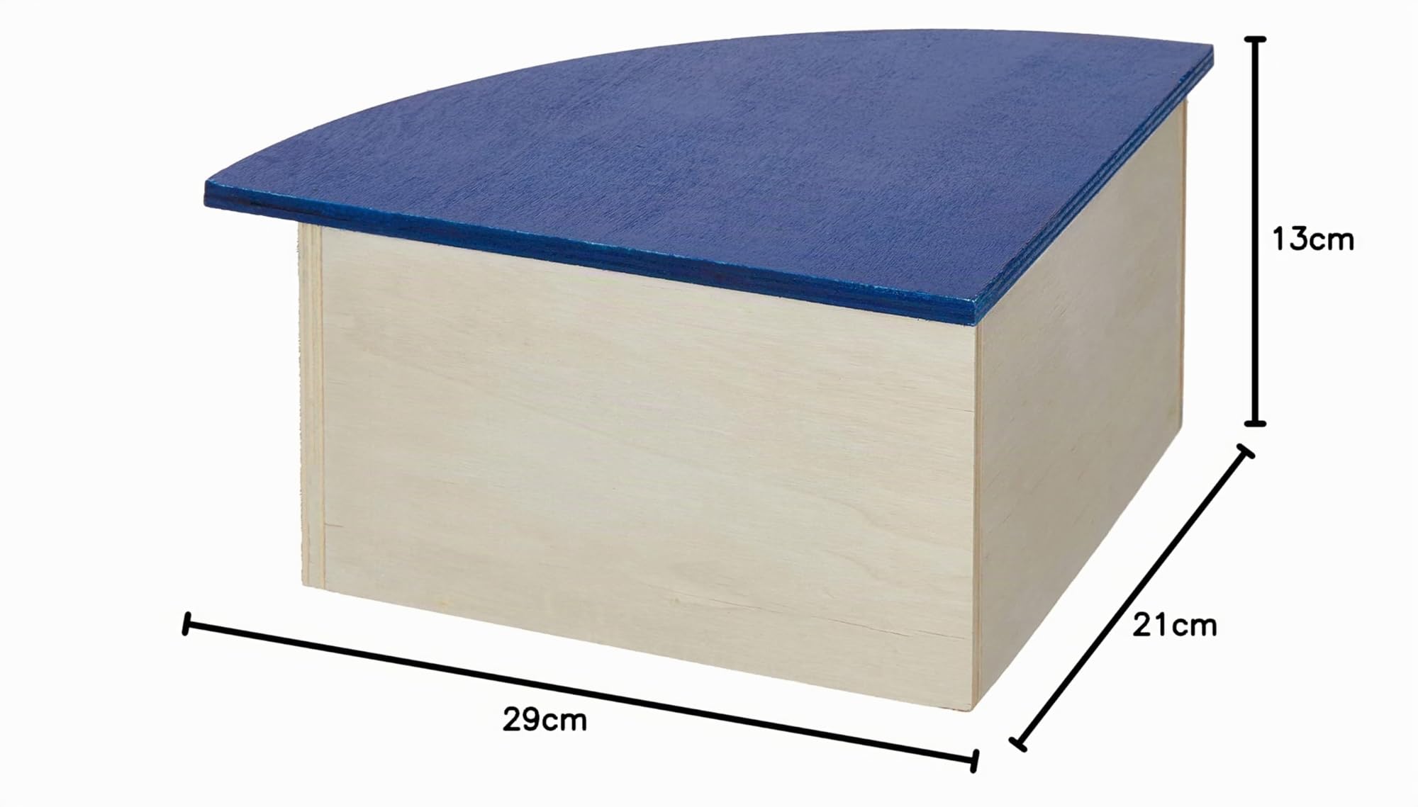 Croci Wood Corner House Blue Rood Casa de Madera para Hámsteres, Mascotas Pequeñas, Cobayas, Forma de Esquina, Techo Azul, 29 x 13 x 21 cm