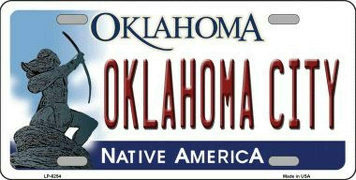 Biopracess New License Plate oklahoma city oklahoma state background novelty License Plate Sign 15x30 CM