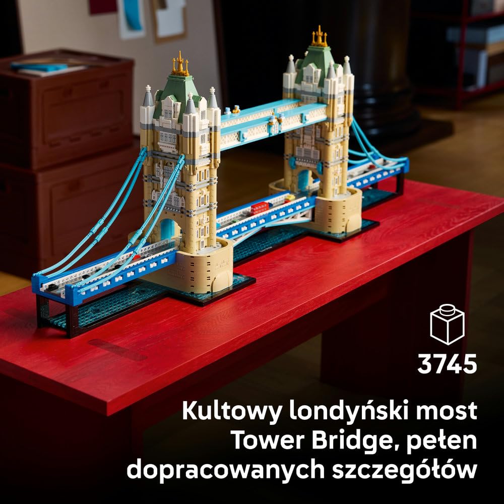 LEGO Architecture Tower Bridge 21067 | Model architektoniczny, duży zestaw klocków konstrukcyjnych, prezent dla podróżnika, pamiątka z Londynu, 3745 elementów
