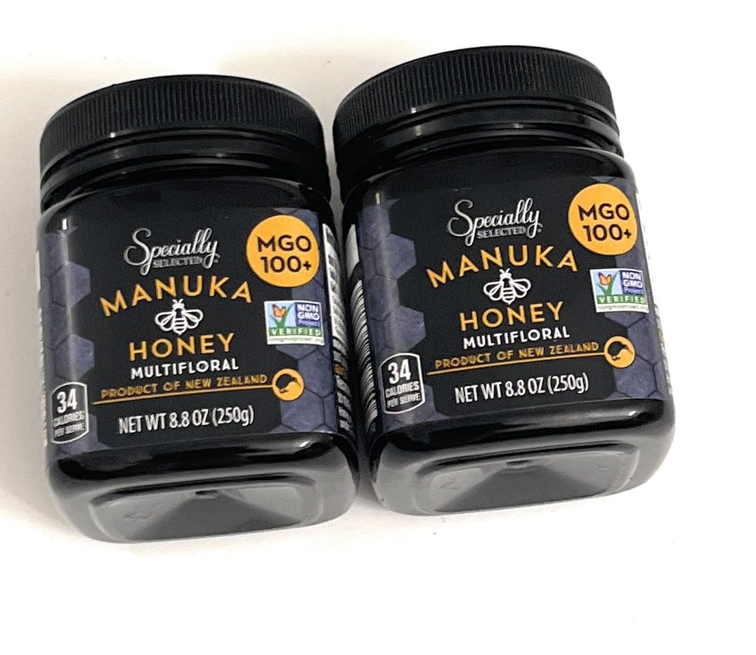 Manuka Honey Multifloral Specially Selected MGO 100+ Non GMO, Each 8.8 OZ Total 2 Packs
