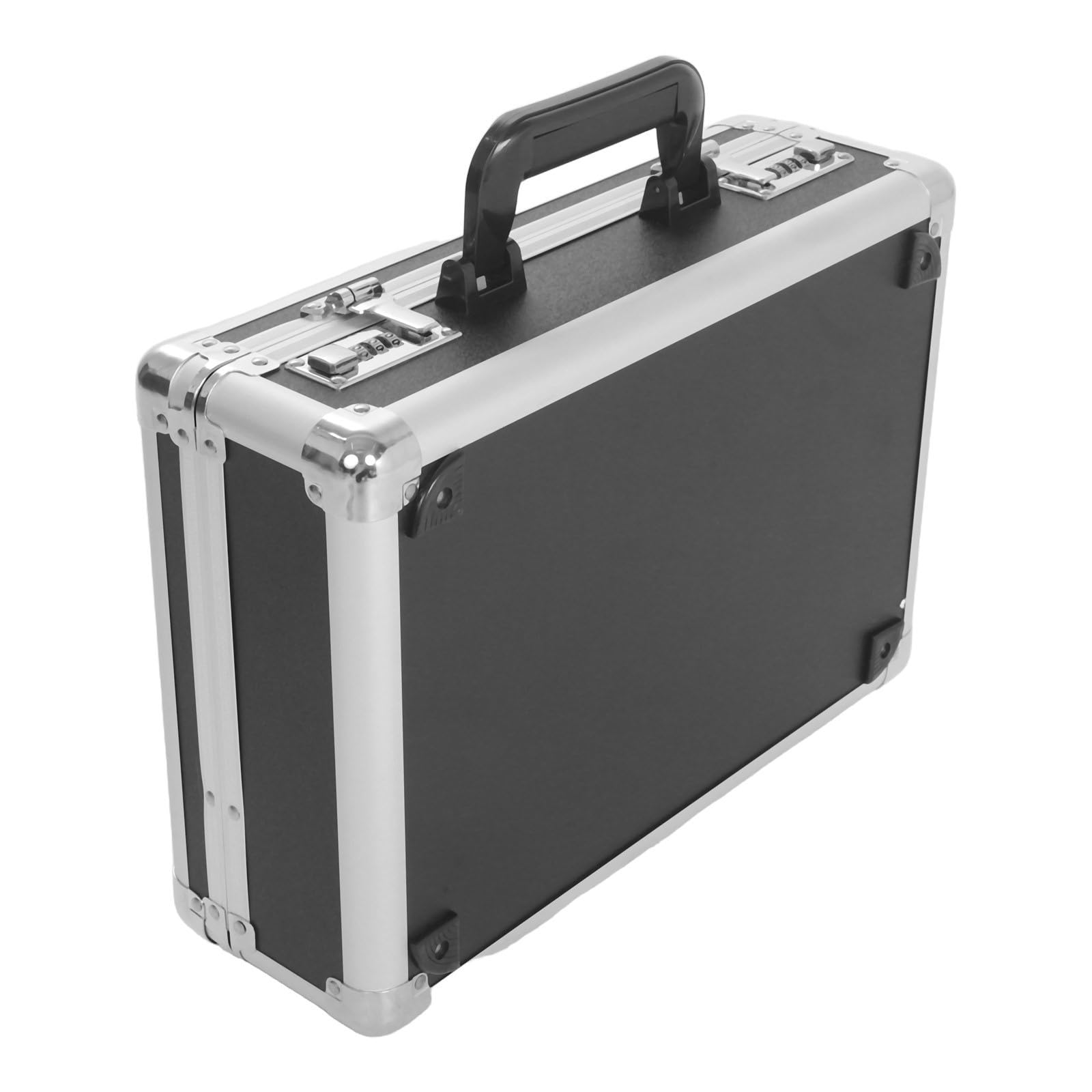 CALLARON Boîte à Outils à Serrure à Code, Mallette en Alliage D'aluminium Noir, Compartiments Dédiés, Légère et Antichoc, pour Outils et Tournevis, Bureau, Ingénieurs
