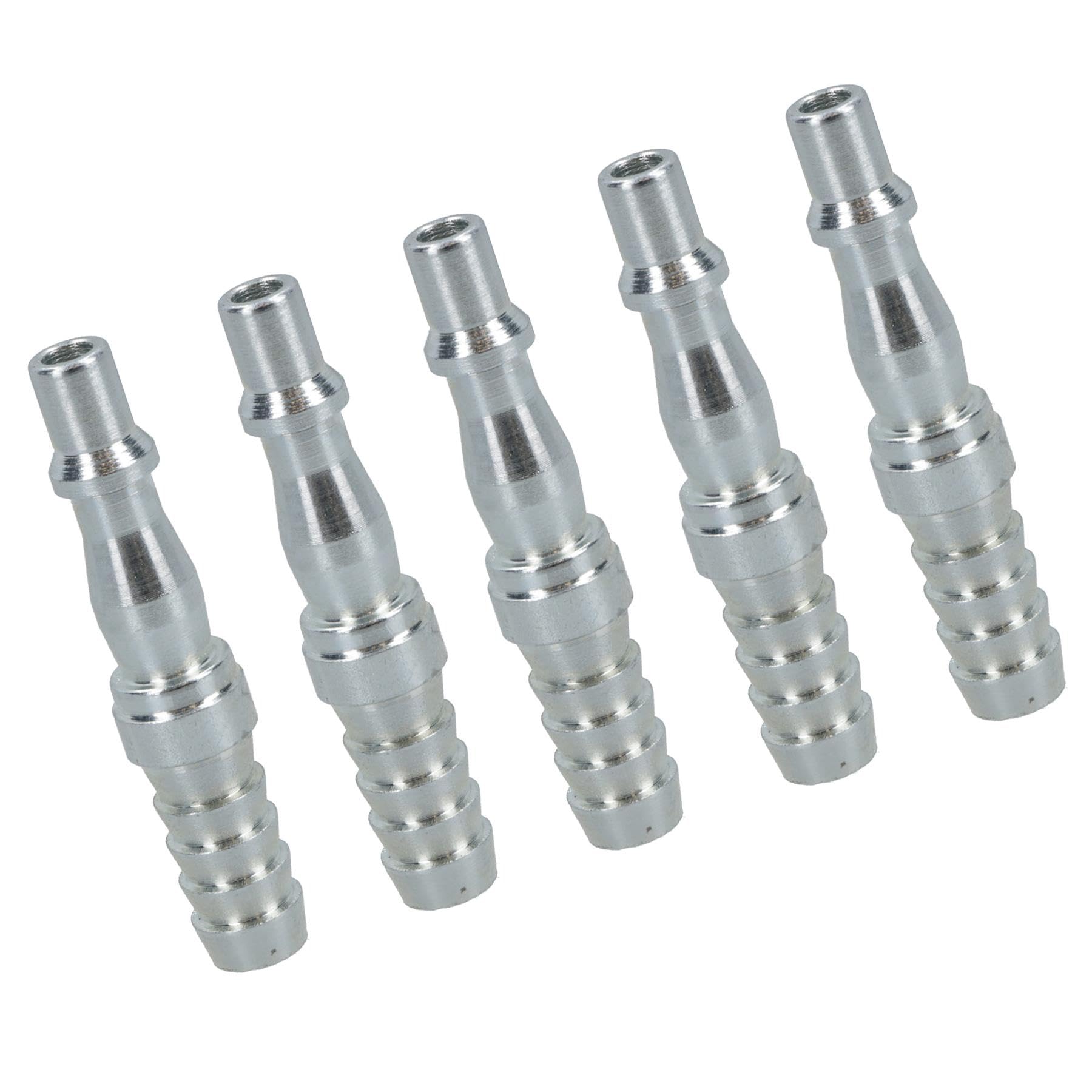 Air Line Hose Connector Fittings PCL to Large Hose Barb 10mm (3/8"") 5pk