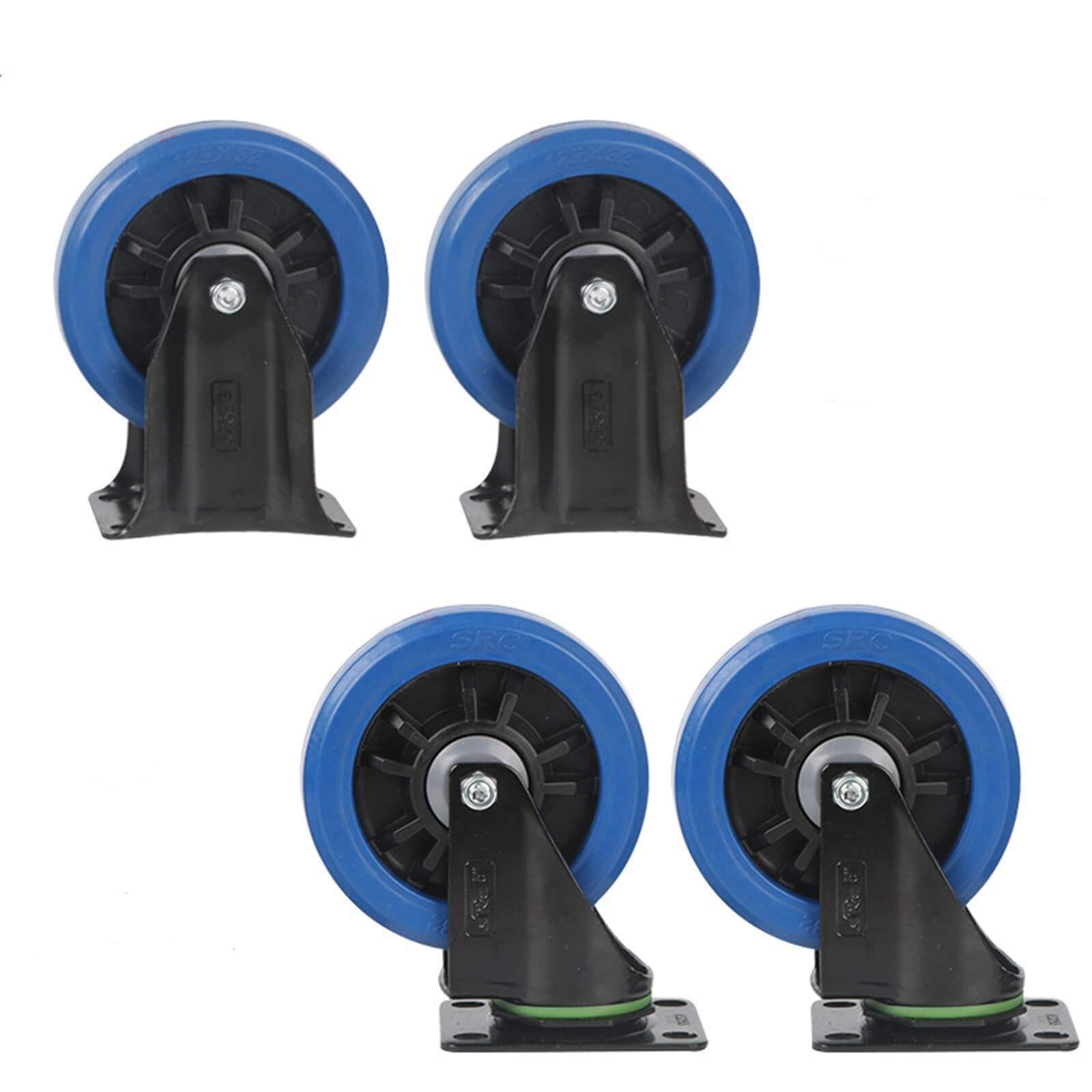 GYEQXKT Heavy Duty 4-Inch Rubber Caster Wheels with Brakes Industrial Swivel Casters for 100KG Load Capacity Top Plate Mounting Perfect for Furniture and Equipment