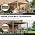 Outsunny Louvered Pergola with Solar LED Lights, 10' x 10' Outdoor Pergola Metal Patio Hardtop Gazebo with Adjustable Metal Louvered Roof, Drainage Gutters, Handle for Deck, Brown