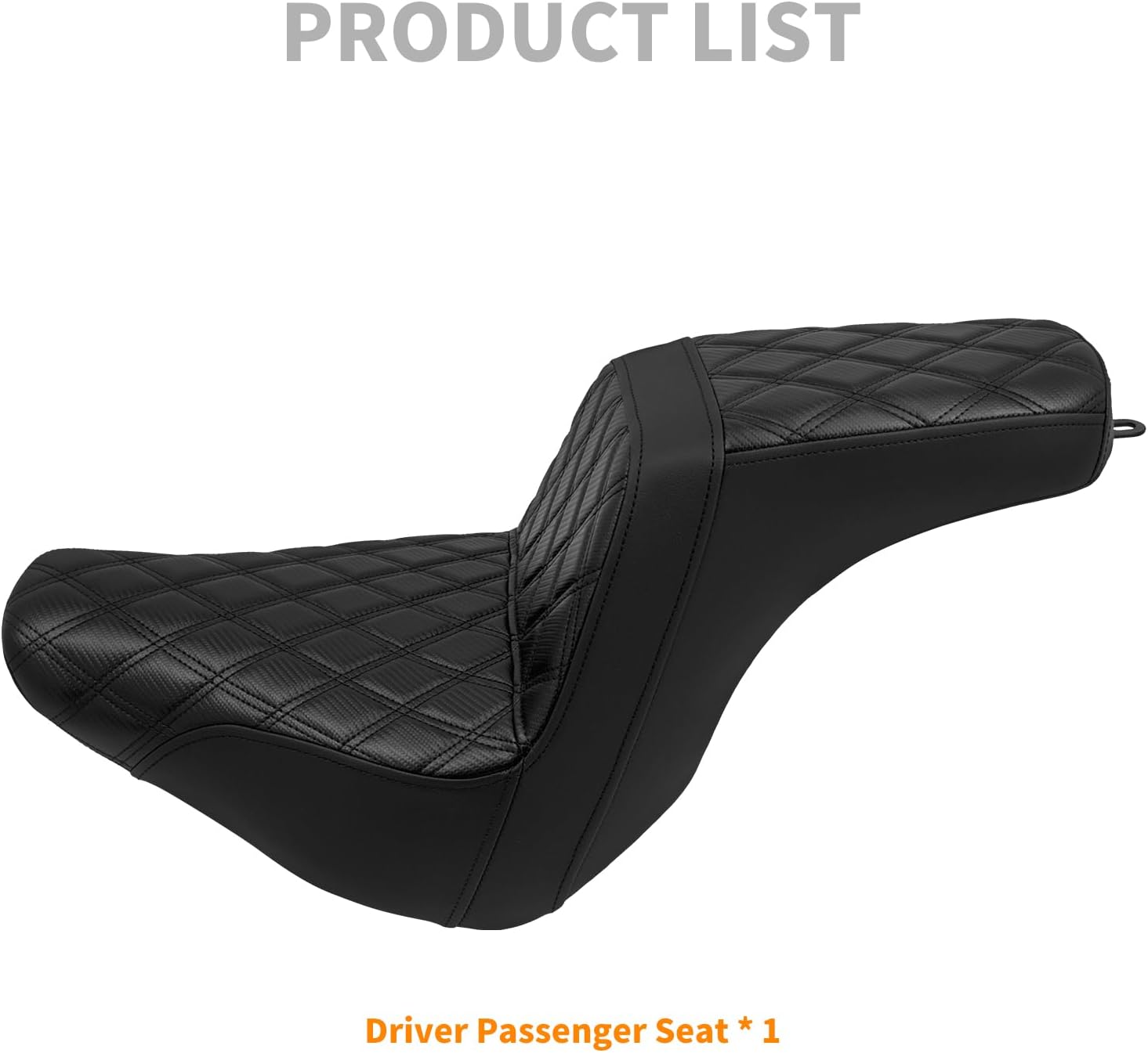 Motorcycles Two-Up Seat Front Rear Driver Passenger Cushion Seat Fit for Harley Low Rider FXLR FXLRS Sport Glide FLSB 2018-Up (Black Stitching)