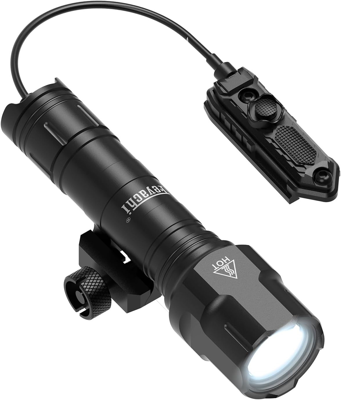 Rifle Light 1200LM 22500Candela WL25 Tactical AR Flashlight LED Outdoor Light with Pressure Switch & Picatinny/Mlock Rail Mount, 3 Modes - High/Low/Strobe