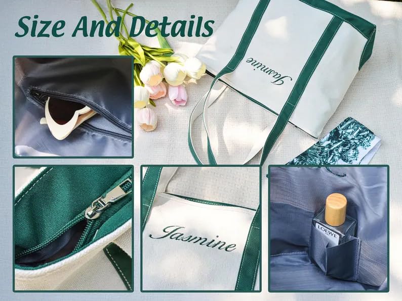 Personalized Embroidered Canvas Tote for Women