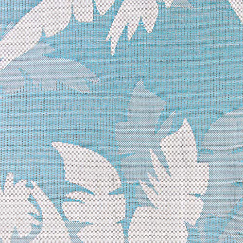 Couristan Monaco Indoor Outdoor Area Rug – Coastal Flora 2' x 3'7" in Ivory Turquoise – Flatwoven, Hose Washable, Pet Friendly Rug for Patio, Porch and Home Decor - Image 7