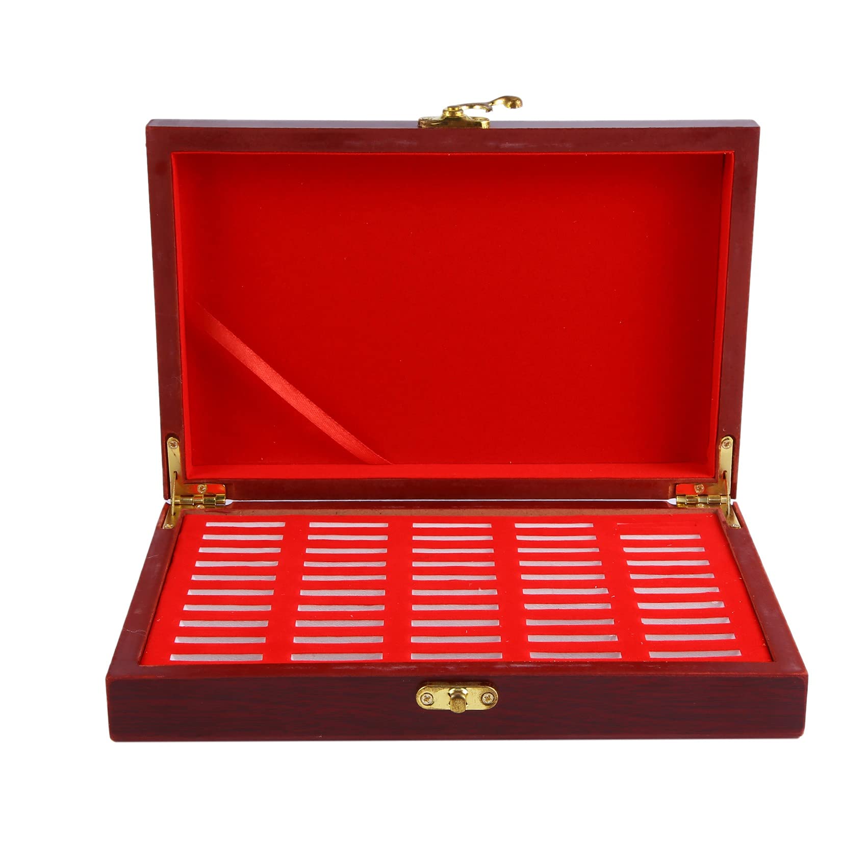 CTRLZS 50 Pcs Wood Coin Protection Display Box Storage Case Holder Round Box Commemorative Collection Box