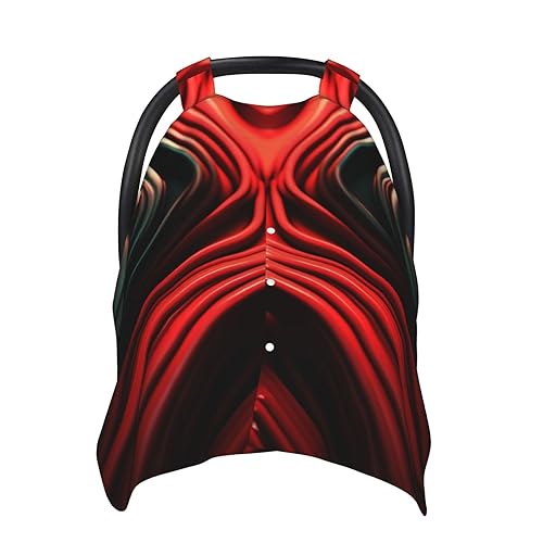 Baby Car Seat Canopy Cover for Mom, Soft Breathable Nursing Breastfeeding Covers Multi Use Stroller Sun Shade Newborn Shower GiftRed Line