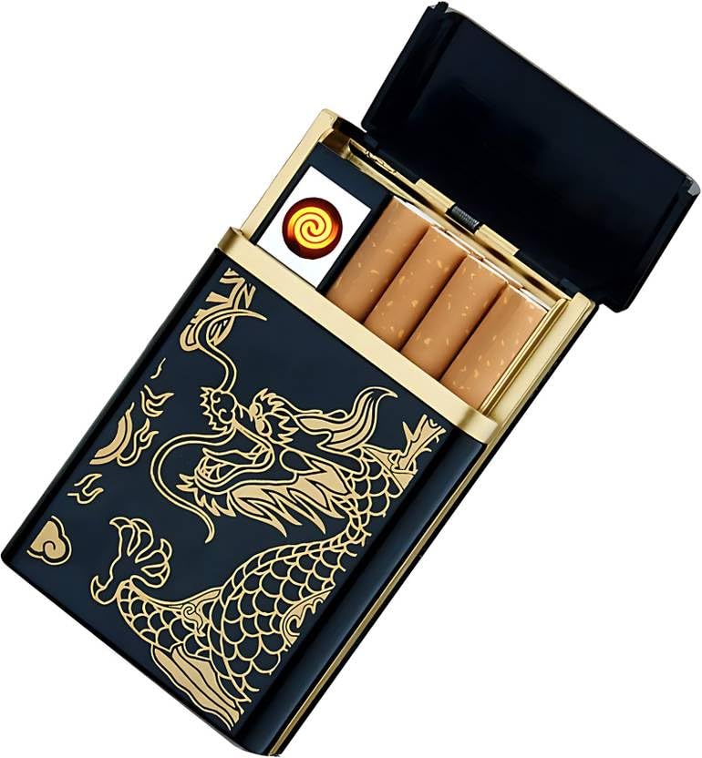 Flamemate RetroSmoke Cigarette Case/Cigarette pack holder -can hold a pack of 20 cigarettes.Green Leather Edition FMCC F4-image-11
