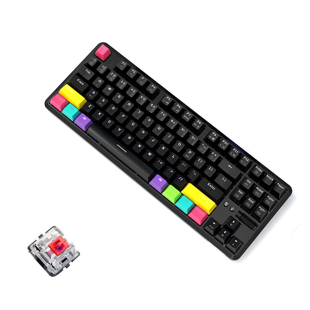 WANGFUFU 87 Keys Bluetooth Wired/Wireless Mechanical Keyboard for Ajazz K870T with RGB Gaming Keyboa