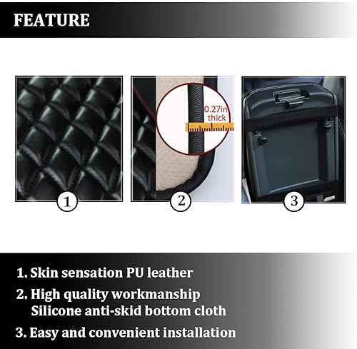 Miniatura 5 de 1 funda para consola central de automóvil, de piel sintética, protector de caja de asiento para reposabrazos de automóvil, universal, impermeable,