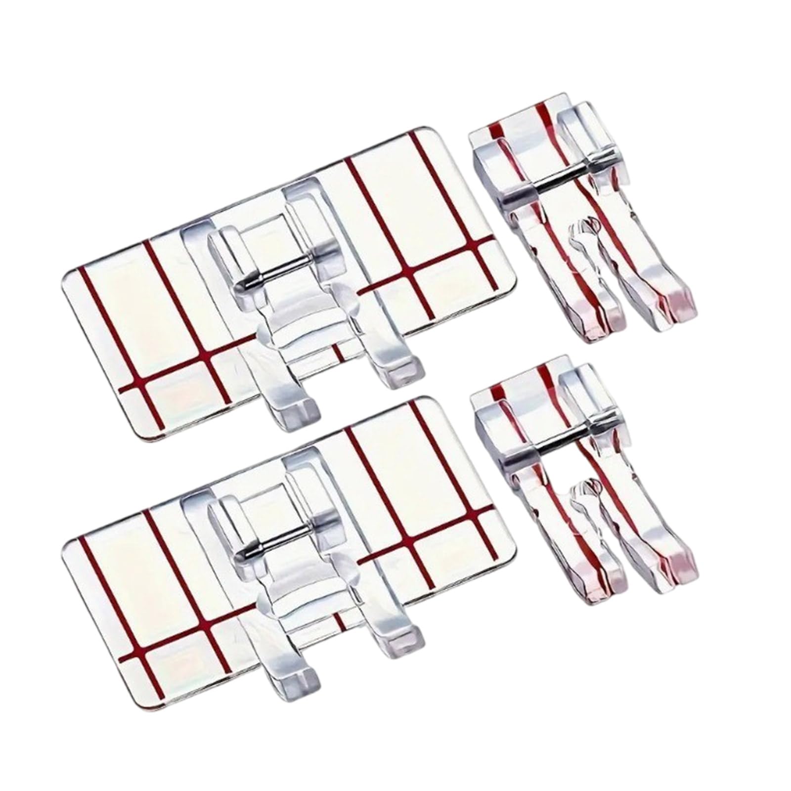 4 Pcs/Set Sewing Machine Presser Foot Multifunctional Feet Straight Stitching Foot for Machines