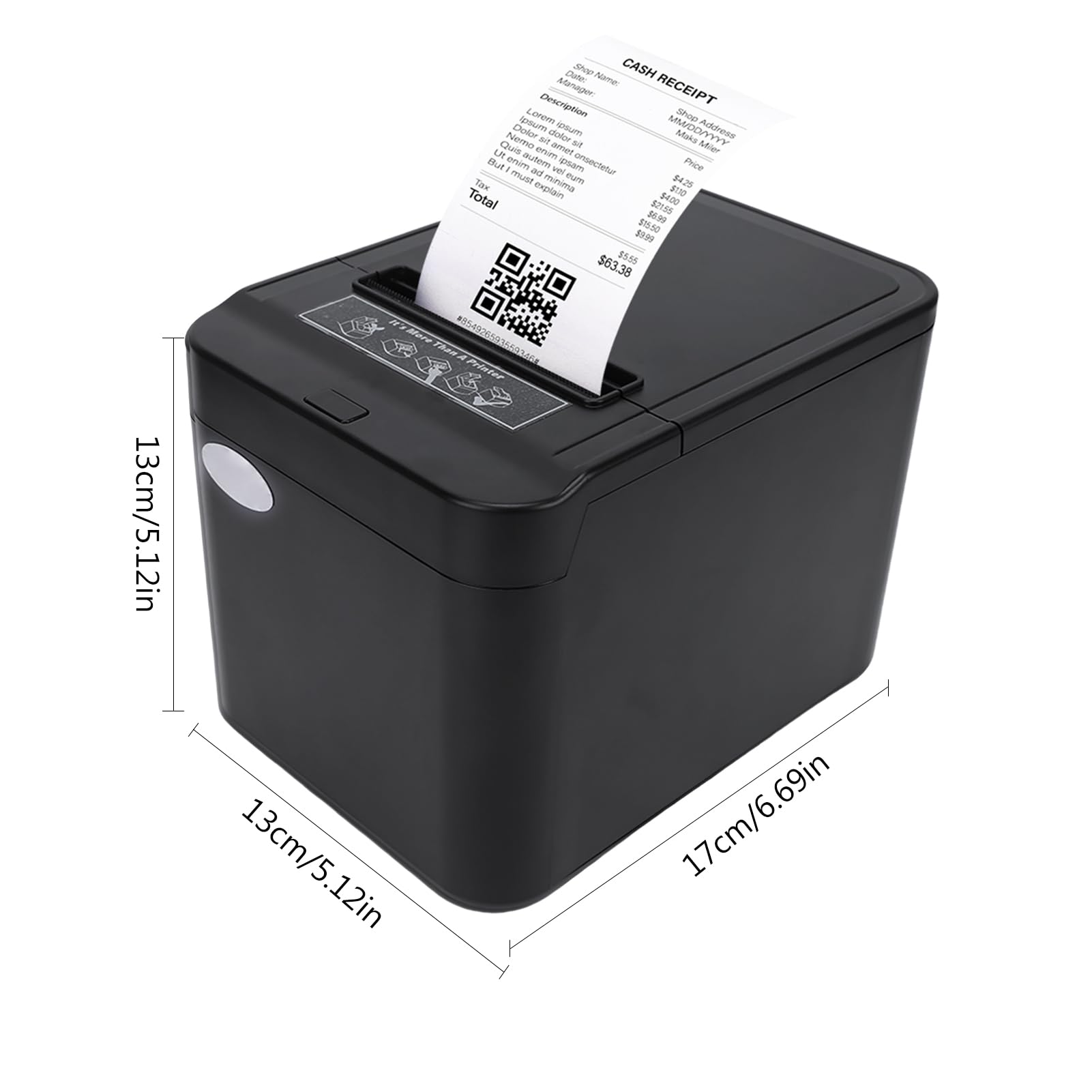 Dwukolorowa Termiczna Drukarka pokwitowań 80 Mm dla Restauracji w Supermarketach Szerokość Druku 72 Mm Port USB + LAN Connect System (Wtyczka UE)