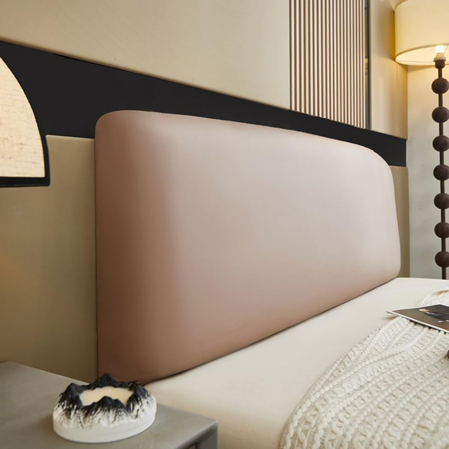 EFELIM PU Leather Bed Headboard Cover for Queen, Full, King - Waterproof, Dustproof Protector - Brown (King: 200cm/78.74in)
