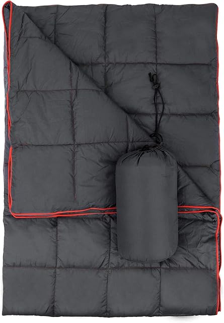 Jolitac Camping Blanket for Indoor Outdoor Water Repellent, Warm Puffy Blanket, Ideal for Camping, Airplane Traveling, Sailing, Terrace, Stadiums, Festivals, Backpacking