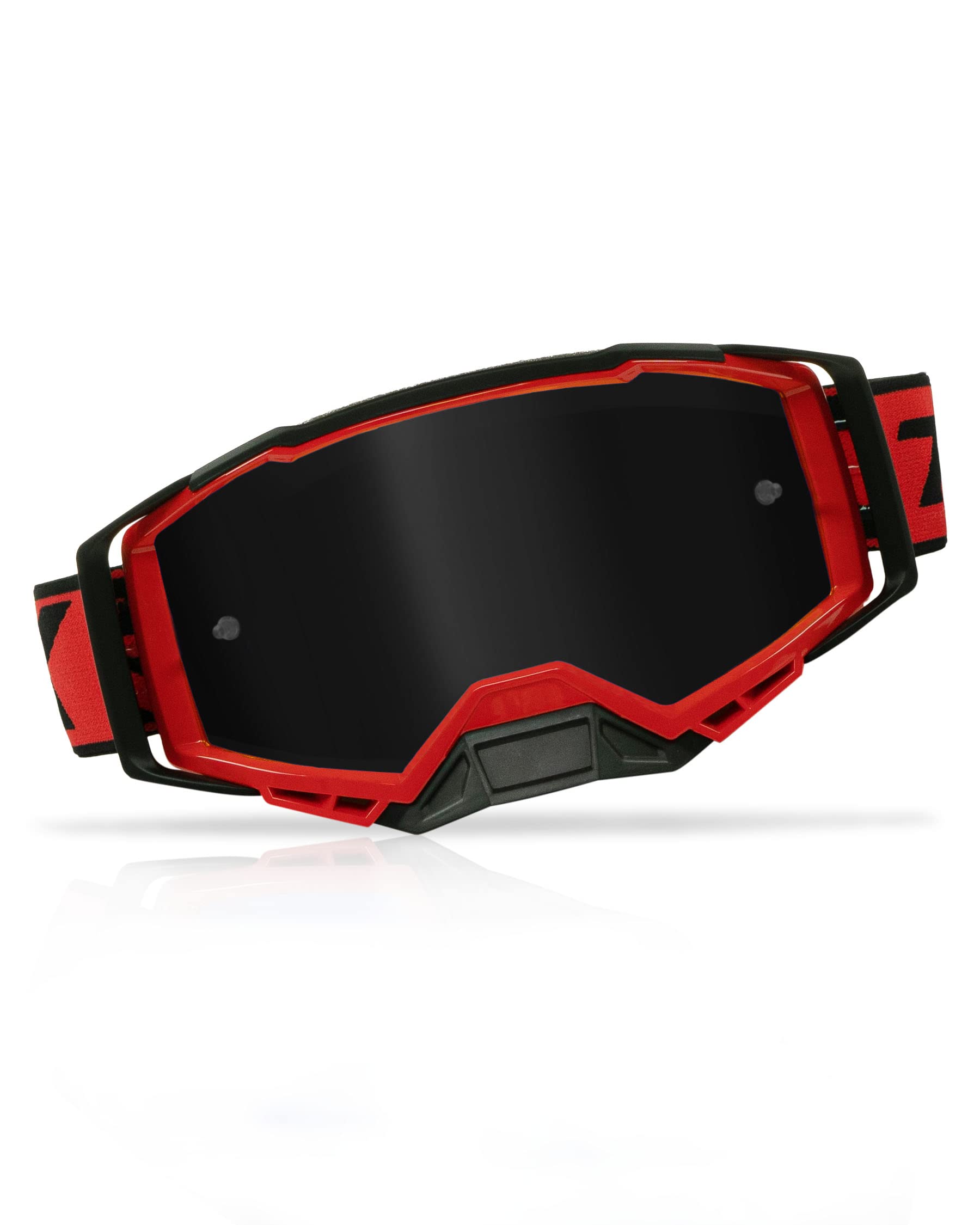 TWO-X Occhiali da cross – Occhiali da motocross con vetro nero colorato – Occhiali da moto – Enduro & Downhill – Occhiali protettivi – Atom – Rosso Inferno