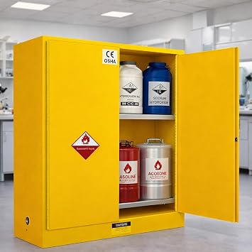 322 Gallon Flammable Cabinet 75H x 25W x 50D, Galvanized Steel Flammable Storage Cabinet, Adjustable Shelf for Commercial Industrial Home Use