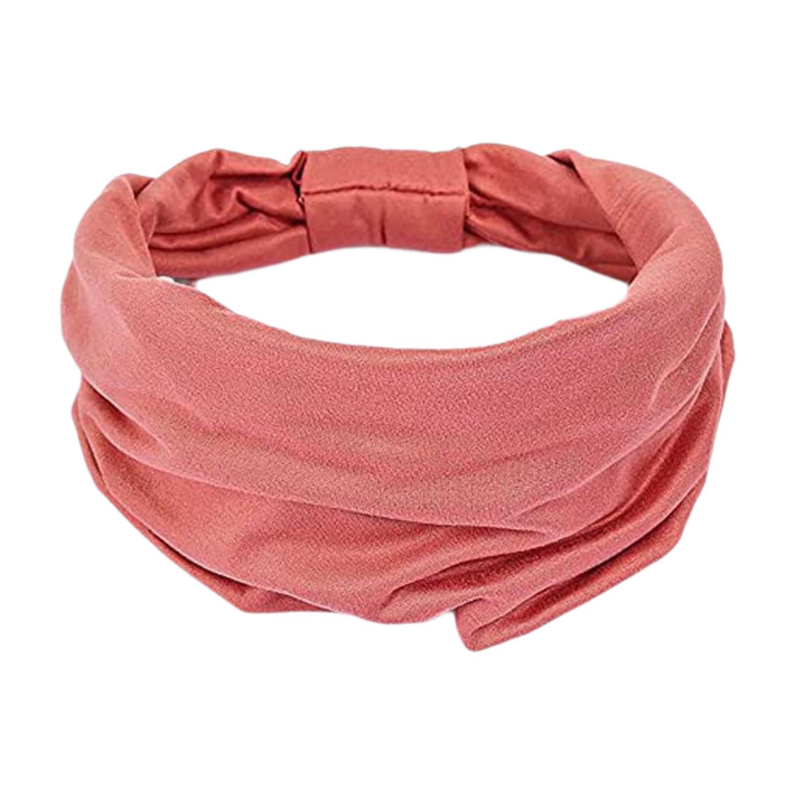 Wide Stretchy Headband Soft Headwear Hair Band for Women Men Running Cycling Pink Clothing, Shoes & Accessories/Womens Accessories/Hair Accessories-image-48