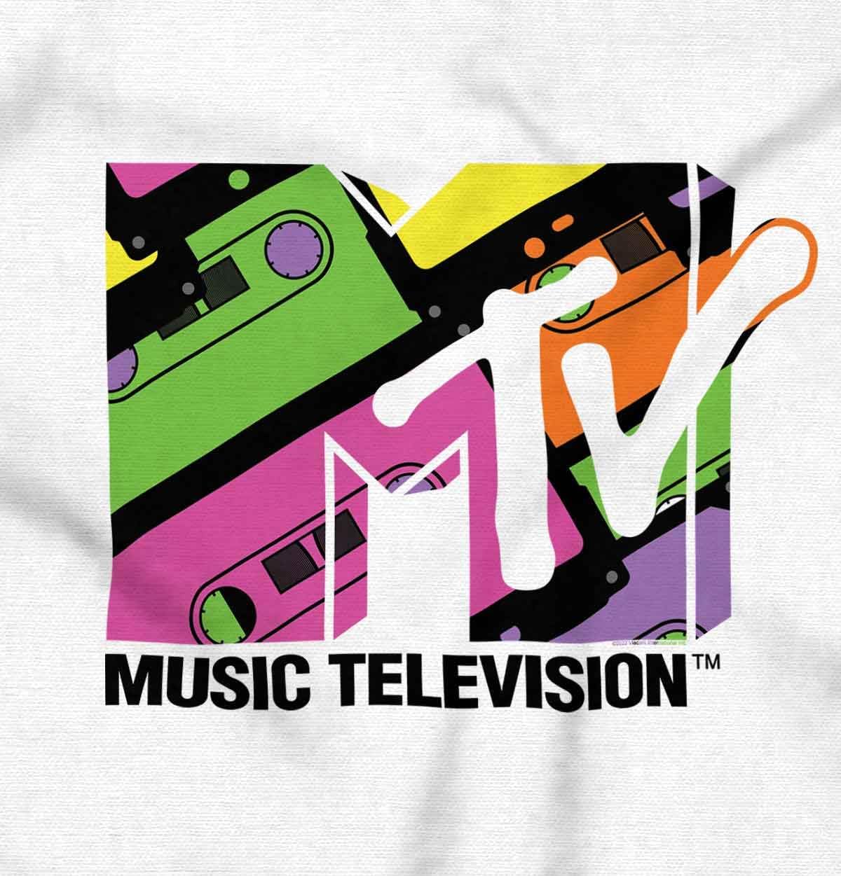 Brisco Brands Retro 80s MTV Cassette Tapes Logo Baby Romper Boys or Girls
