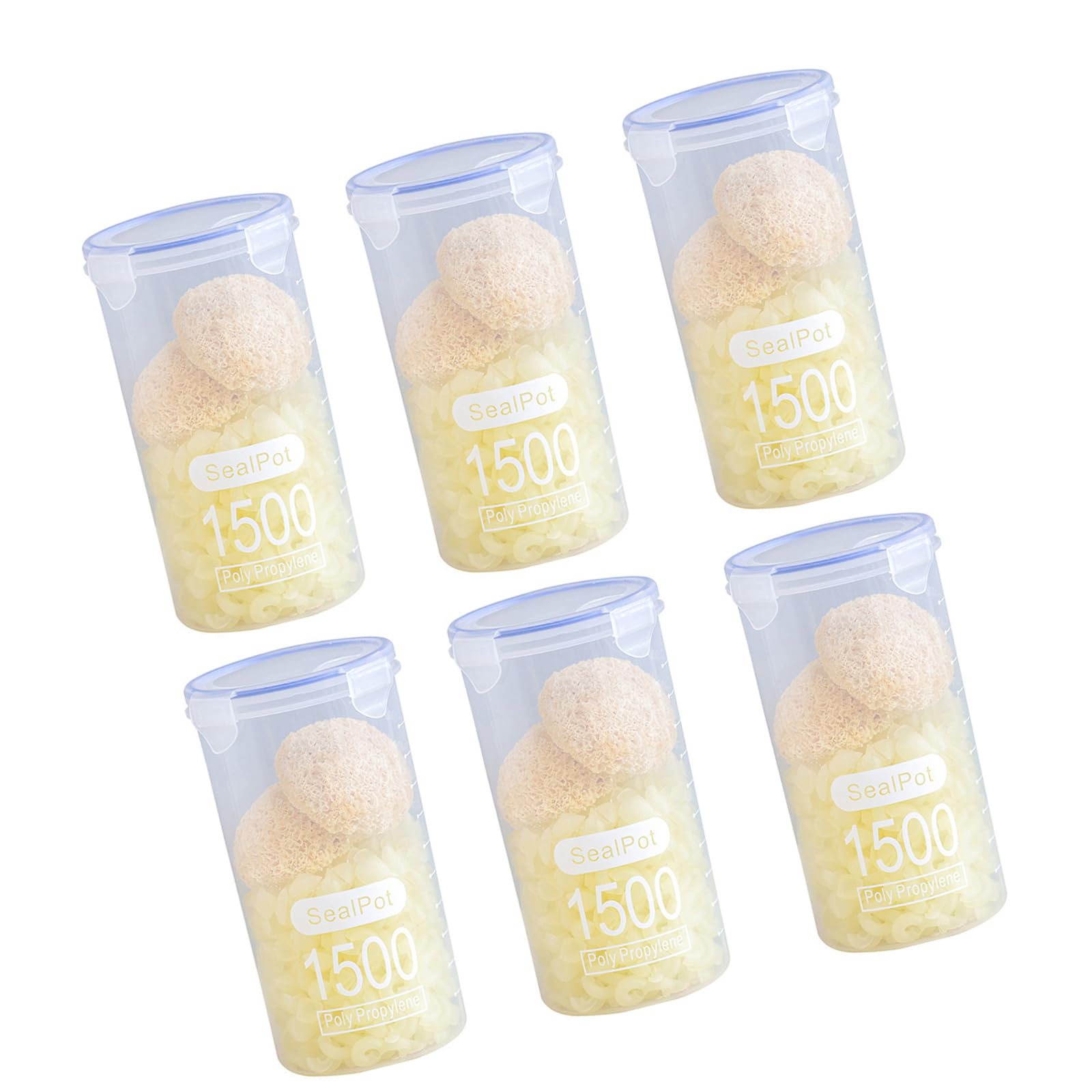 Shurhome PP Stackable Kitchen Jars with Seal Lids, Clear Airtight Containers for Rice, Beans & Pasta Storage Multipurpose Kitchen Storage Boxes