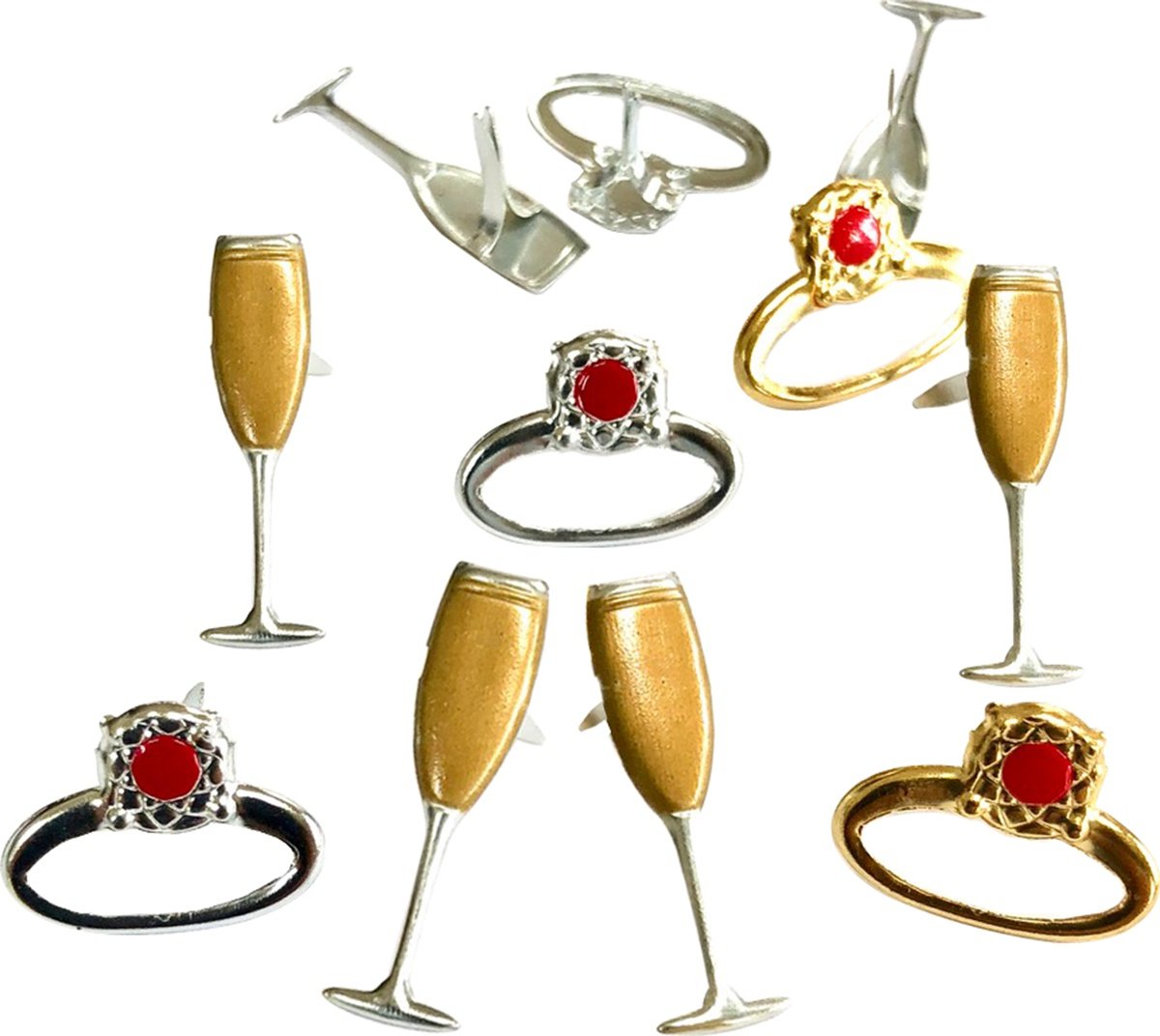 Eyelet Outlet Shape Brads 12/Pkg-Wedding Mix