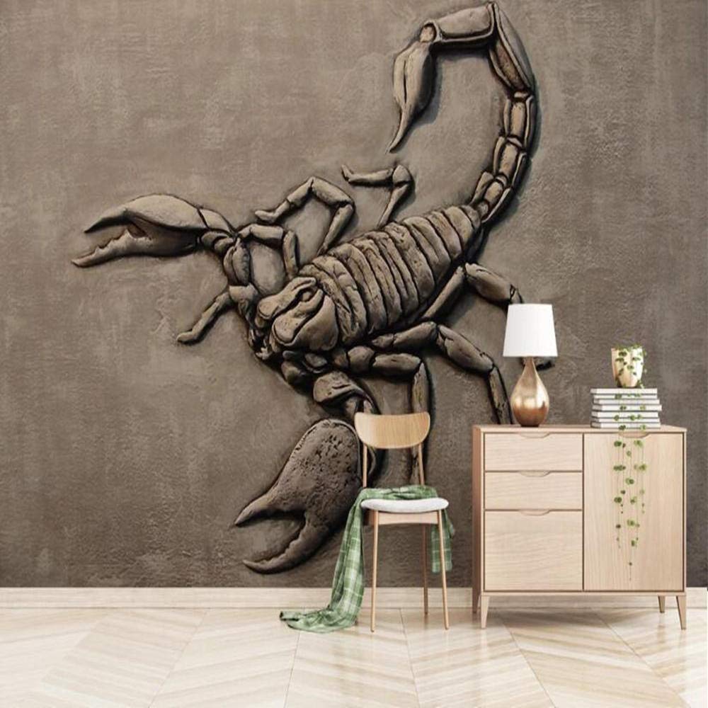 Papier peint mural 3D scorpion WLLLO pour salon moderne 430x300cm