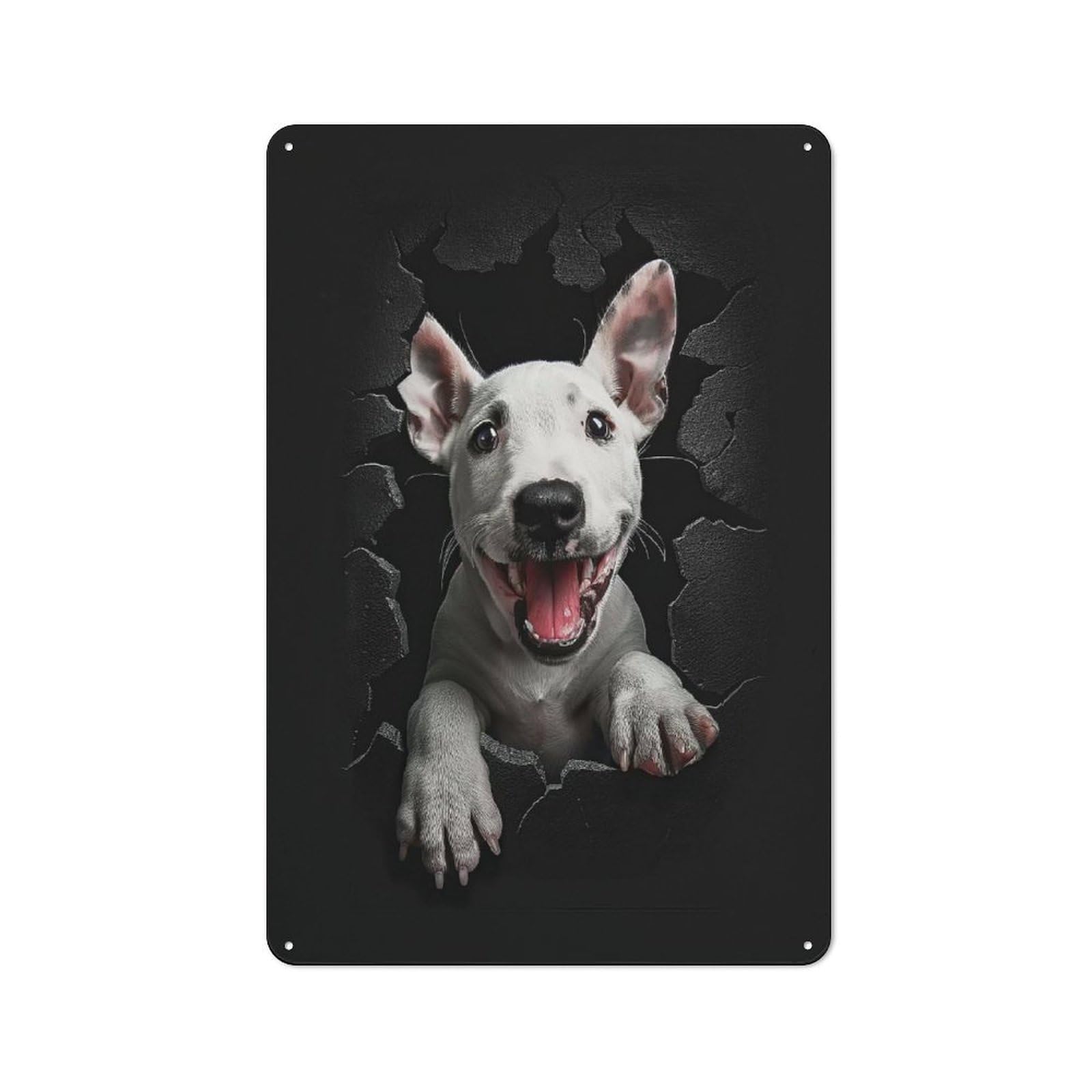 Vintage Decorative Tin Plaque 30x20cm Featuring Bull Terrier(2), Home Wall Decor for Bedroom, Kitchen, Office Or Living Room