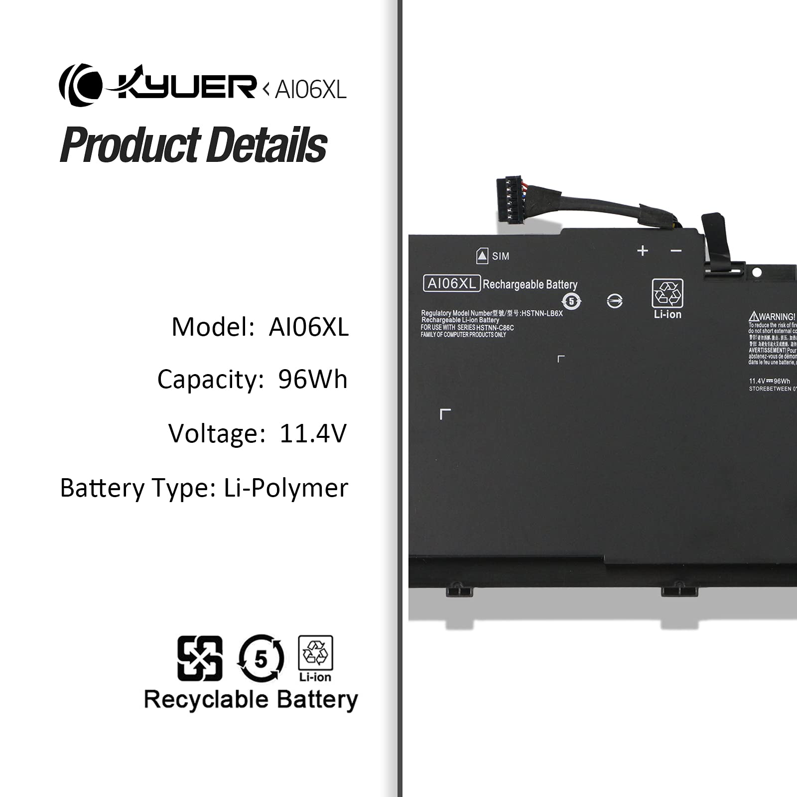 Batteria HP ZBook 17 G3 - Sostituzione Originale Da 96Wh Per Notebook - Foto 12