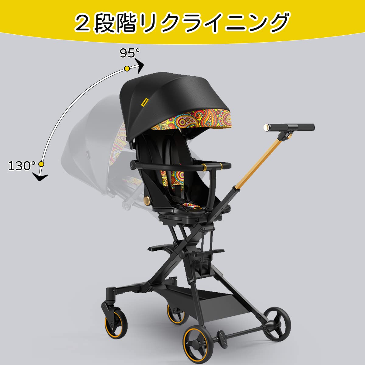Amazon.co.jp: Feemom 両対面式ベビーカー b型 4輪バギー 360°回転超 