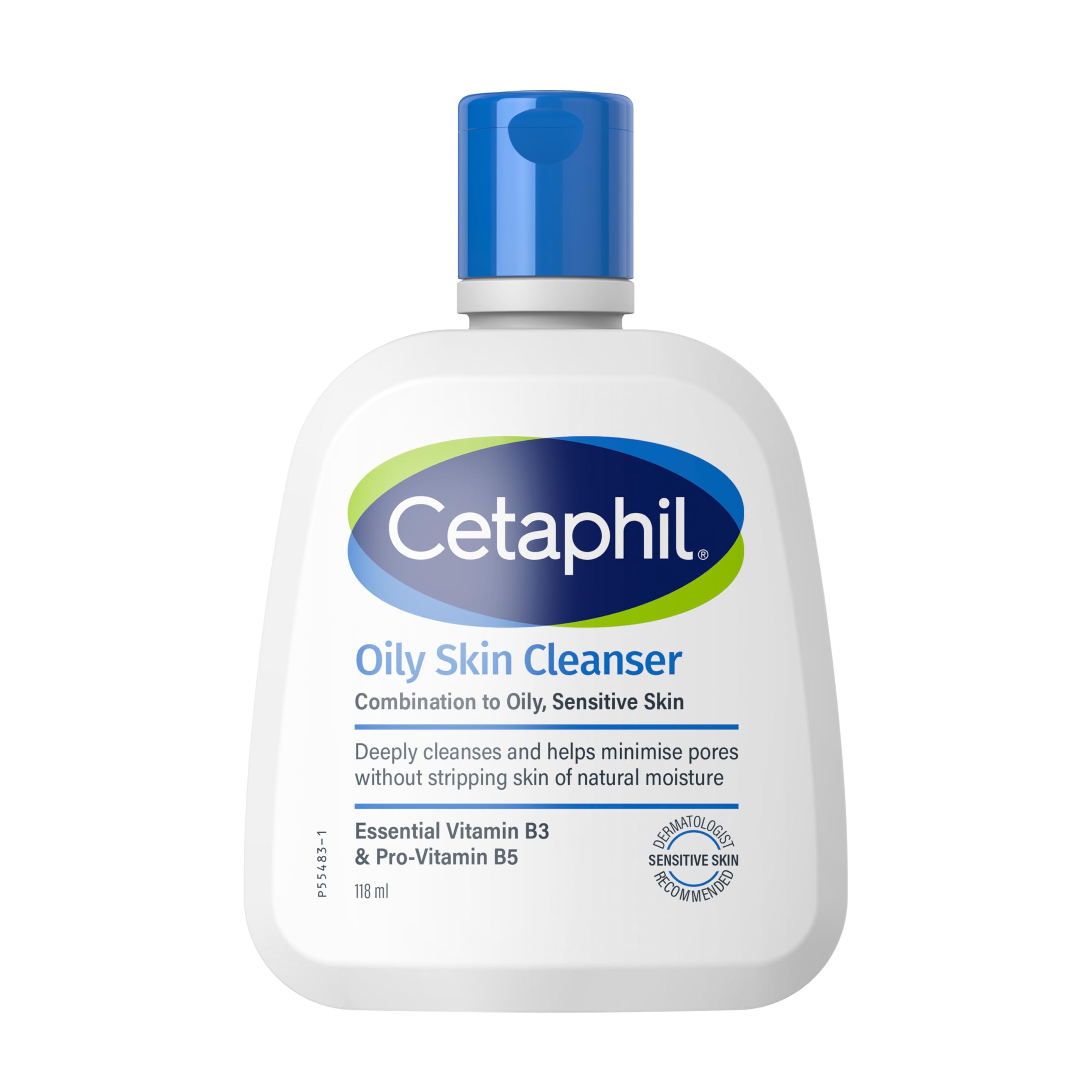 Cetaphil Oily Skin Cleanser, Foaming Face & Body Wash for Men & Women, Combination to Oily and Sensitive Skin, Unscented, 118ml