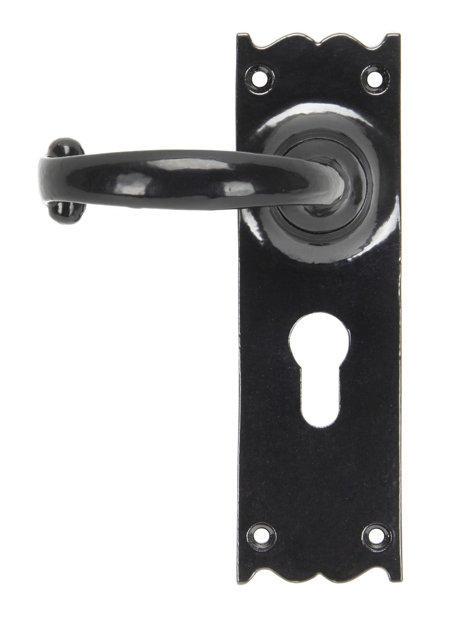 From The Anvil 91966 Black Cottage Door Lever Euro Lock Set