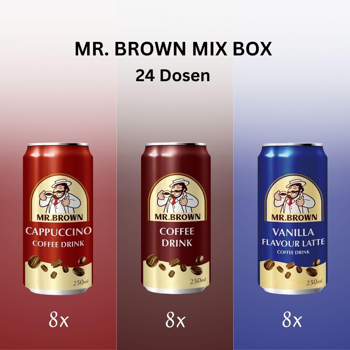 Mr. Brown Coffee Drink MIX BOX, inkl. Pfand, 24er Pack (24x250ml)