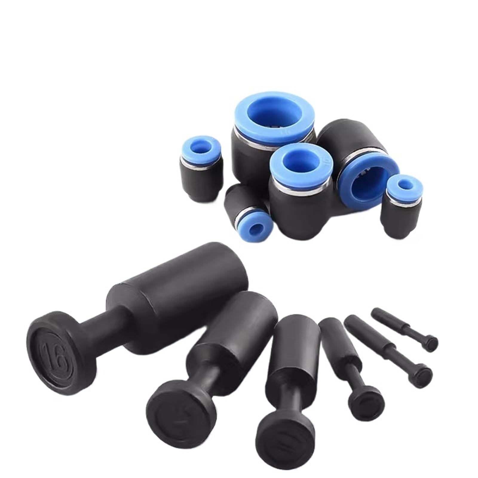 20/50 piezas de 4 mm/6 mm/8 mm/10 mm/12 mm, accesorios de enchufe neumático de nailon rápido, tubo de manguera, ajuste a presión, conector de sellado a prueba de polvo, línea de aire (PP-12,100 piezas