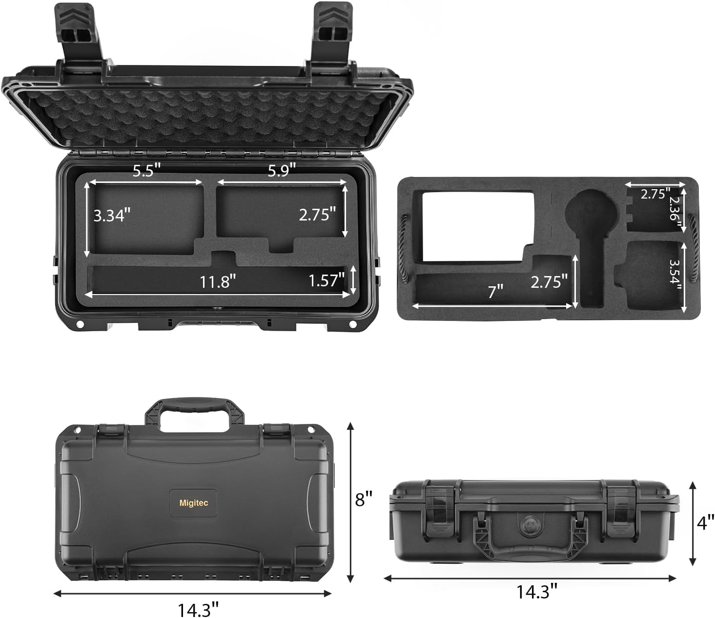 Waterproof Hard Case Compatible with Insta360 X5 / Insta360 X4 Action Camera and Accessories, Travel Carrying Bag for Selfie Sticks, Batteries, Charger and Motorcycle Clamp