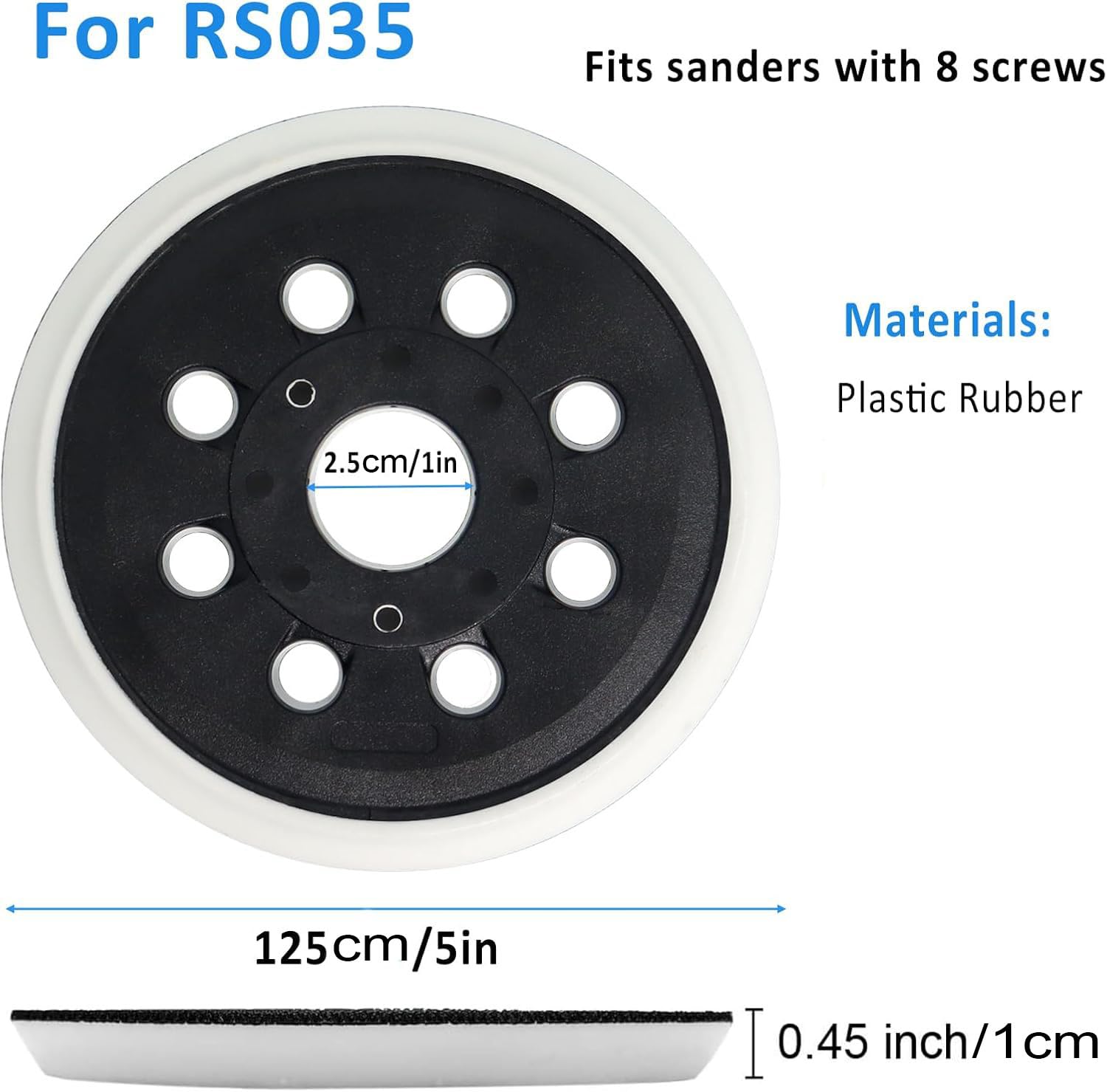 Plateau De Ponçage 125 Mm Compatible Avec Bosch RS035 GEX 125-1 AE