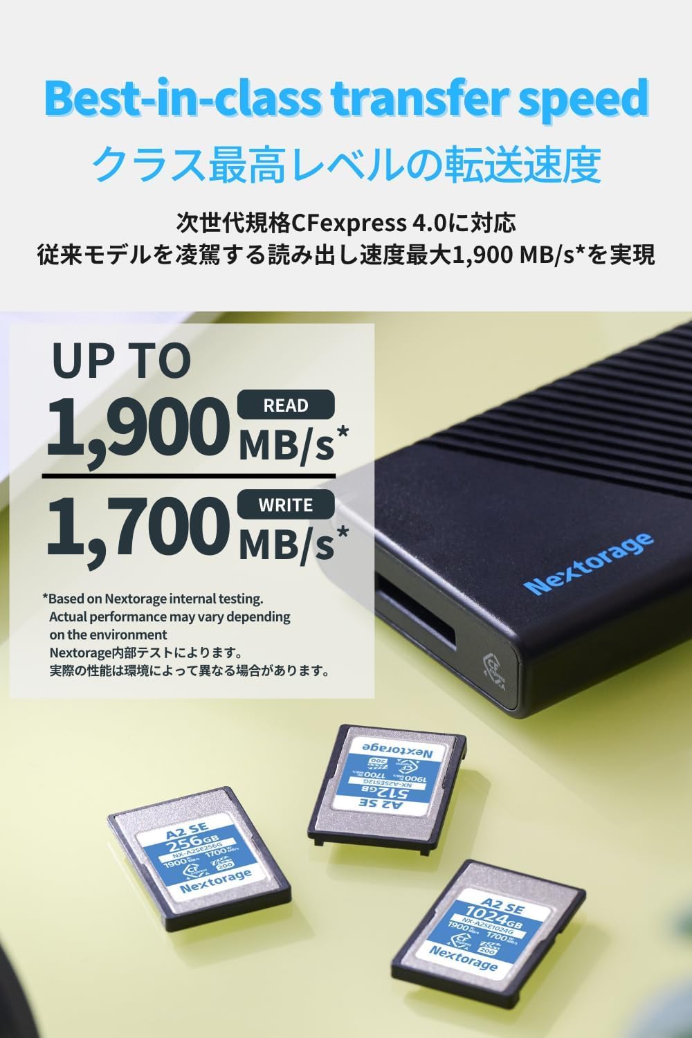 Nextorage Japan Cfexpress 4.0 Type A 1024GB Memory Card VPG200 Max. Read 1900MB/s Max. Write 1700MB/s NX-A2SE1024G