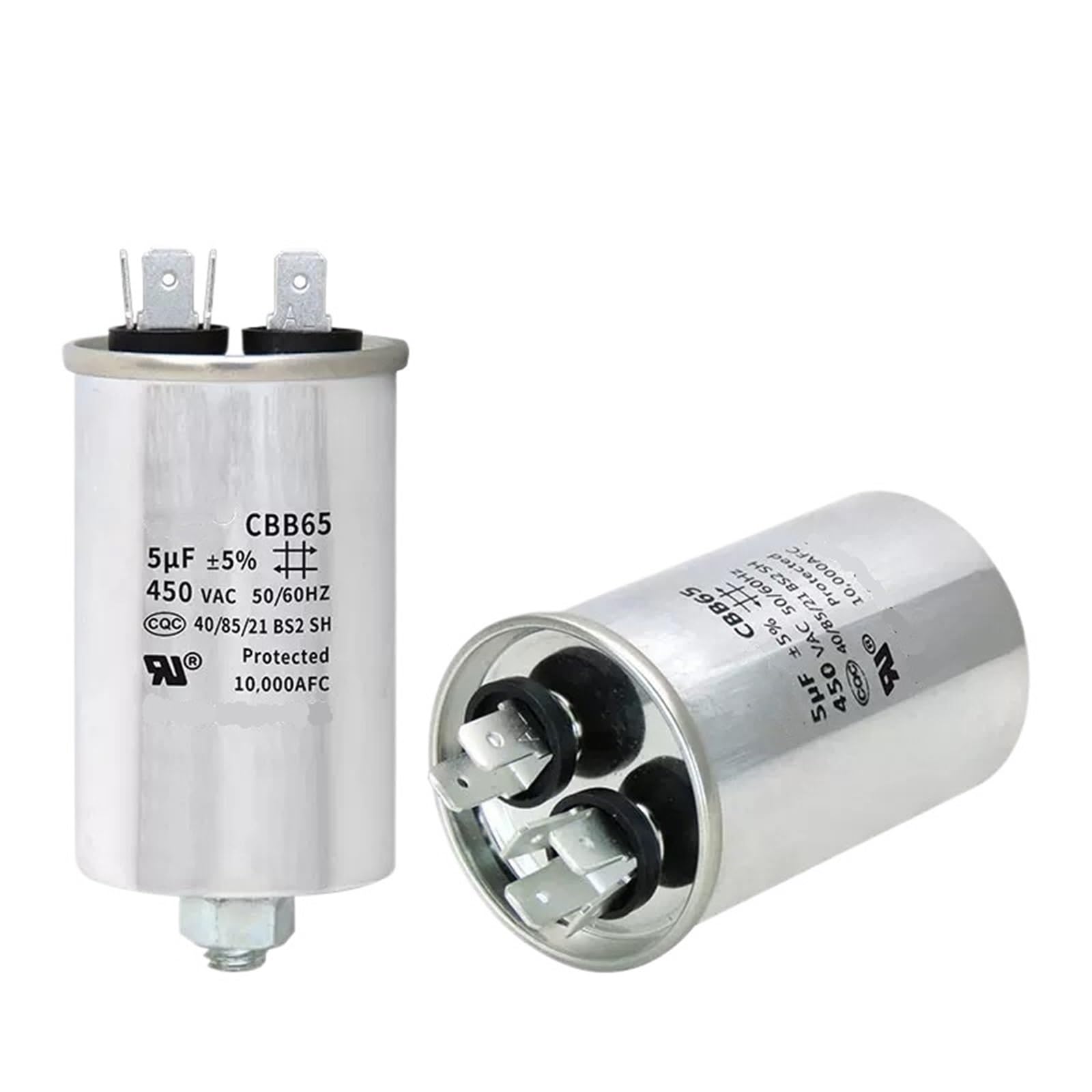 1 Condensador de Aire Acondicionado CBB65 con Tornillo (Parte Inferior, 5 UF, 10 UF, 15 UF, 20 UF, 25 UF, 30 UF, 35 UF, 40 UF, 50 UF, 60 UF, 70 UF, 80 UF, 100 UF, 450 V)(CBB65 8UF)
