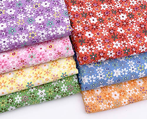 Image of Cotton Fabric DIY Making Supplies Quilting Patchwork Fabric Fat Quarter Bundles DIY for Quilting Cotton Patchwork Cushions (Color Mixing, 20 inch x 20 inch)