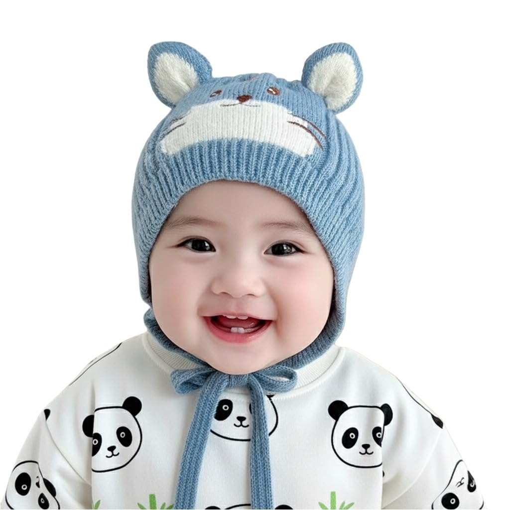 Baby Winter caps Unisex Beanie fit for 6 Months to 3 Years Old Toddler Baby Winter Caps for Kids Boy's and Girl's Free Size-image-21