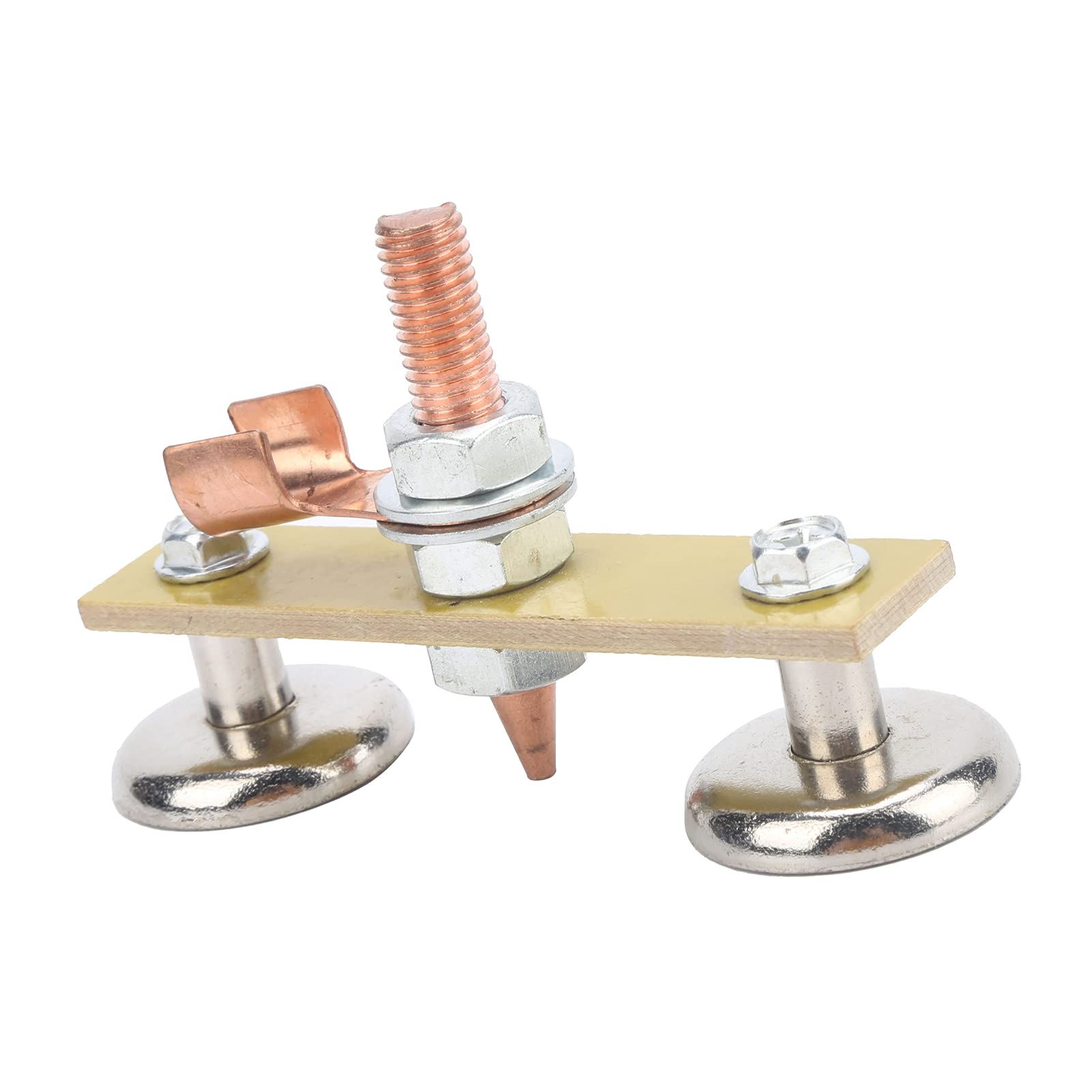 Iron Insulation Board Double Ground Welding Magnet Head Connector Spotter Tool 4mm, for Professional Welding Projects, with Powerful Magnet Suction Cup, Welding Tool