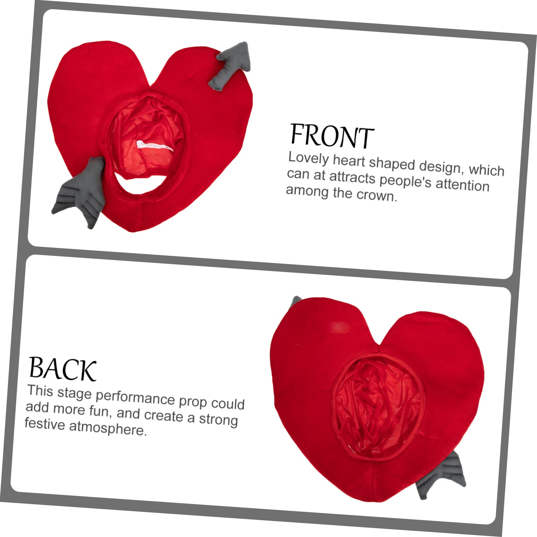 ifundom Cosplay Costume Hat Heart Hats Dress up Accessory Lightweight Photo Props Fun for Boys and Girls